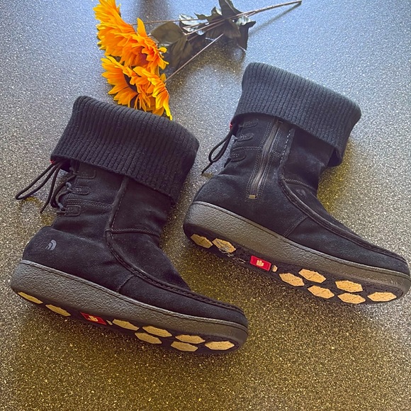 The North Face 200 Gram Insulation Primaloft Black Suede Boots Women’s Size 10 ! - Picture 3 of 13
